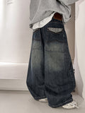 Boys' Loose Fit Straight Leg Denim Jeans with Patchwork Pockets