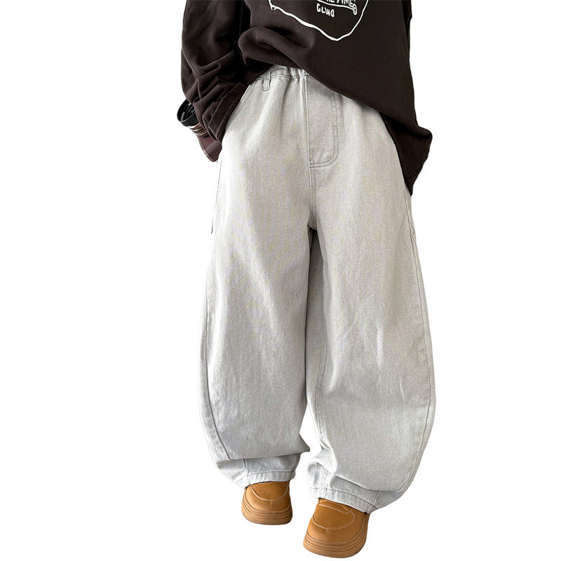 Boys Big Kids Loose Fit Denim Bowleg Long Jeans