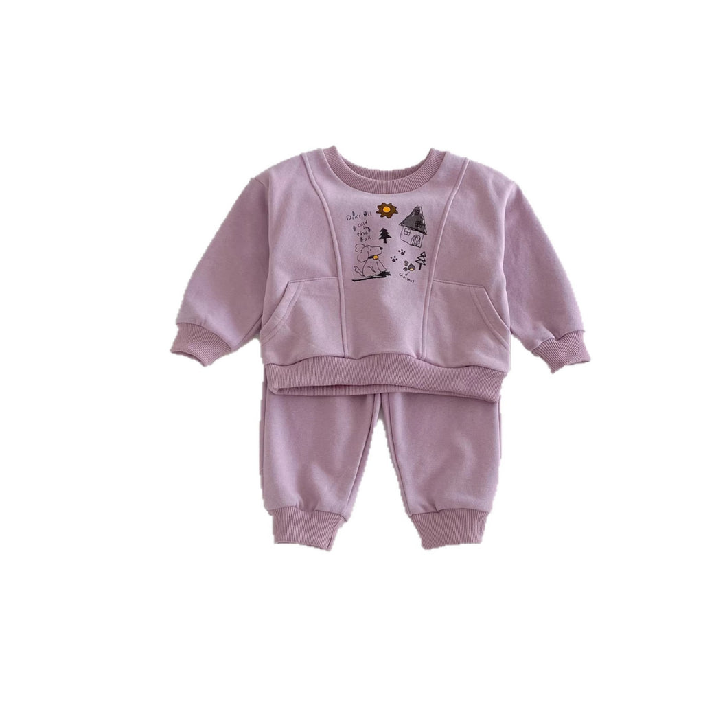 Cute Baby Girls' Outfit Set Autumn New Style Children's Hoodie and Pants Casual Fall Clothing for Toddlers