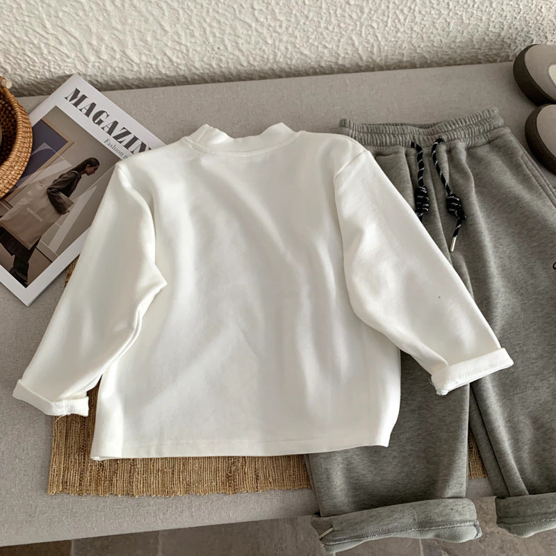 Girls' versatile thick warm top for winter