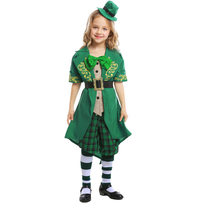 Halloween St. Patrick's Day Irish Fairy Costume Cultural Children's Elf Costume Kids Clothing
