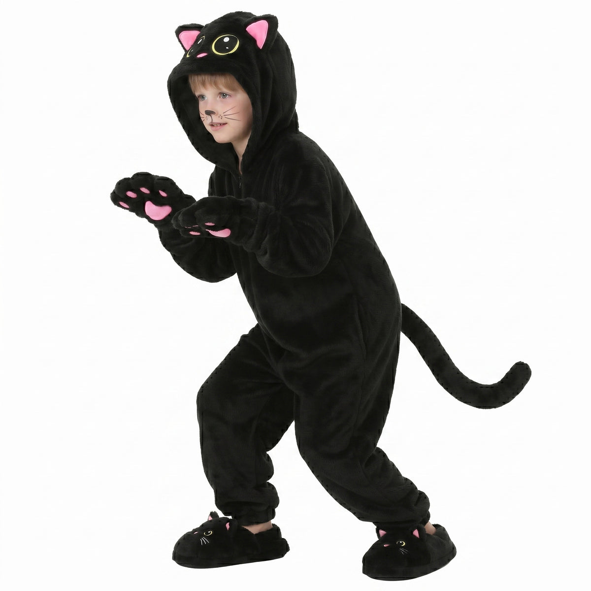 Children's Black Cat Costume Cosplay Outfit Halloween Stage Performance Wear Animal Themed Costume Kids Clothing Ready