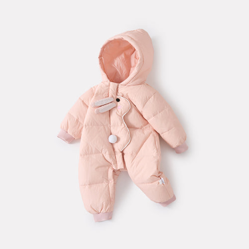 Baby Girls Hooded Down Overall