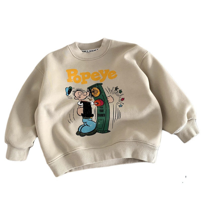 Girls' one-piece velvet thick winter top for small and medium-sized children
