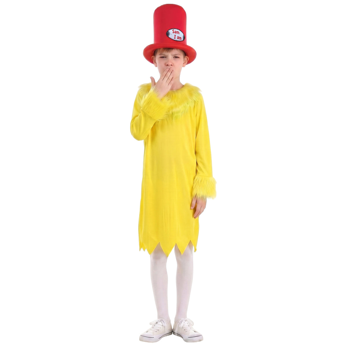 Halloween Kids Sam-I-Am Costume Dr. Seuss Green Eggs and Ham Funny Party Performance Outfit