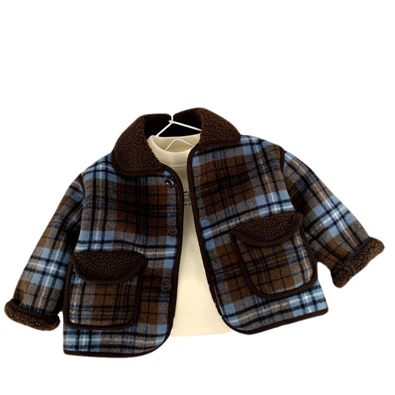 Boys' Fleece-Lined Plaid Jacket