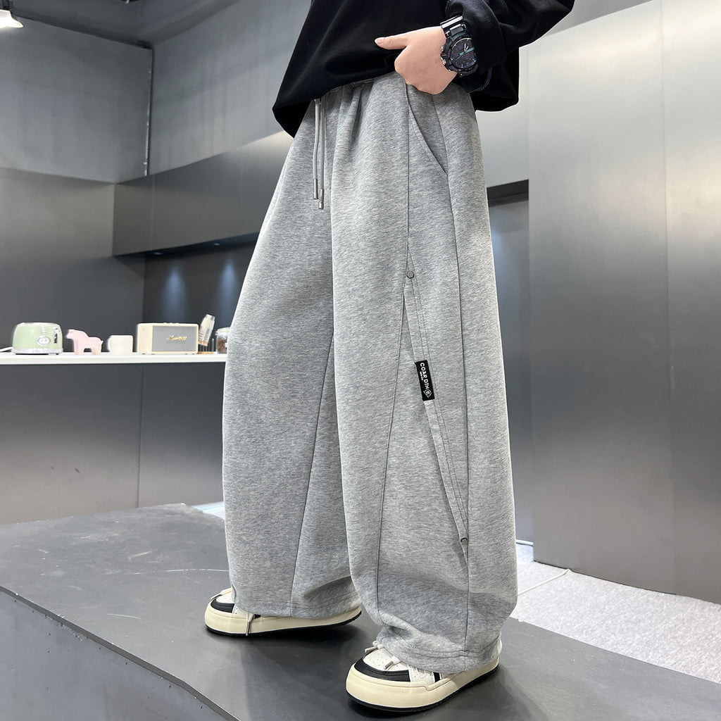 Boys Casual Sweatpants Loose Fit Knitted Trousers for Older Kids Autumn Winter Athletic Joggers