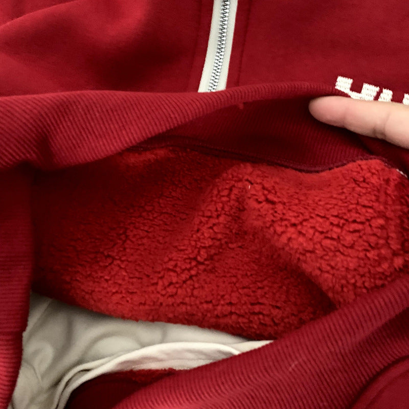 Boys' Fleece-Lined Red Hoodie