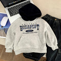 Children's hooded versatile thick top girls' clothing