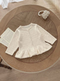 Children's Autumn Coat A-Class Pure Cotton 1-3 Years Old Kids Clothing Crew Neck Knit Dress Cardigan Spring