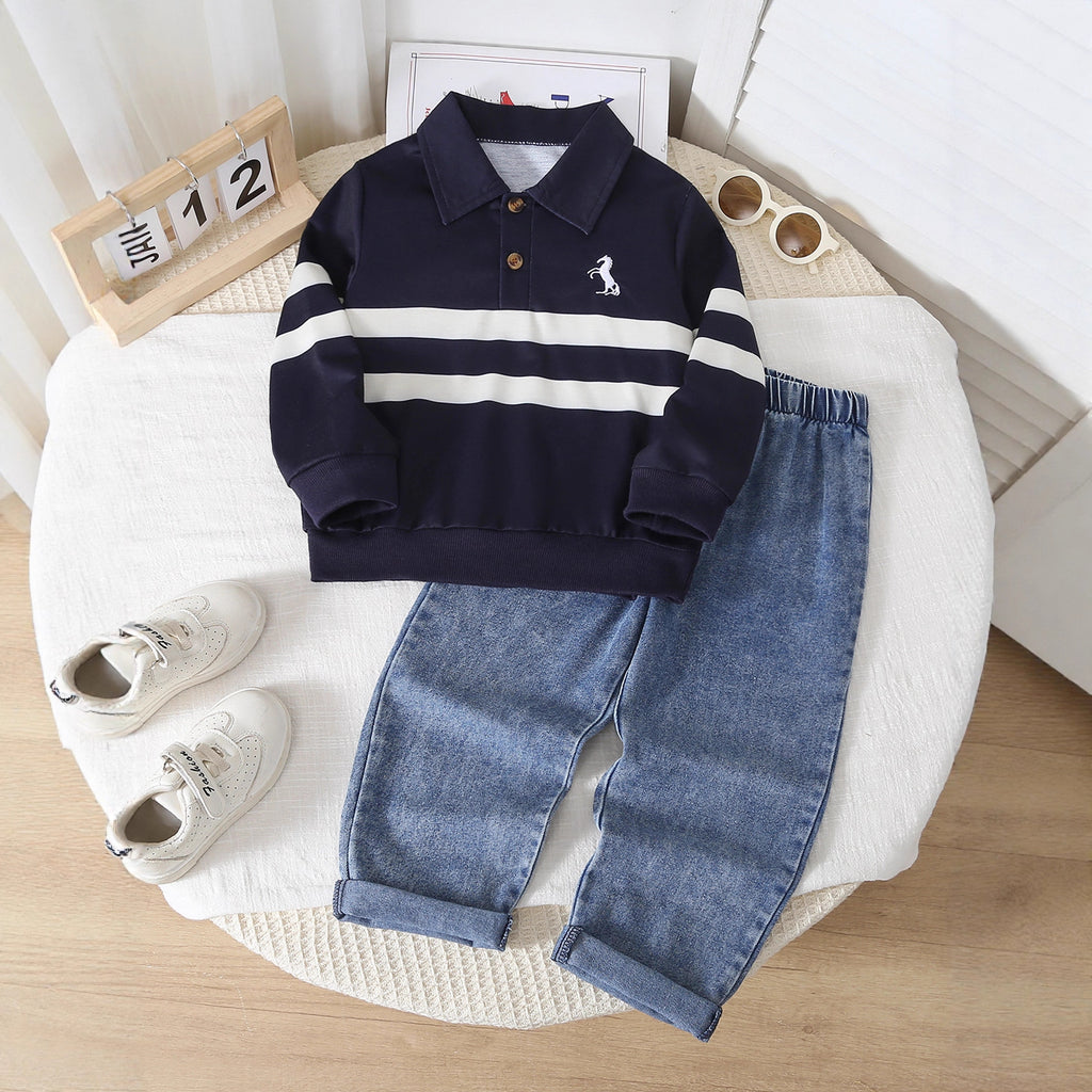 Kids Striped Polo Set