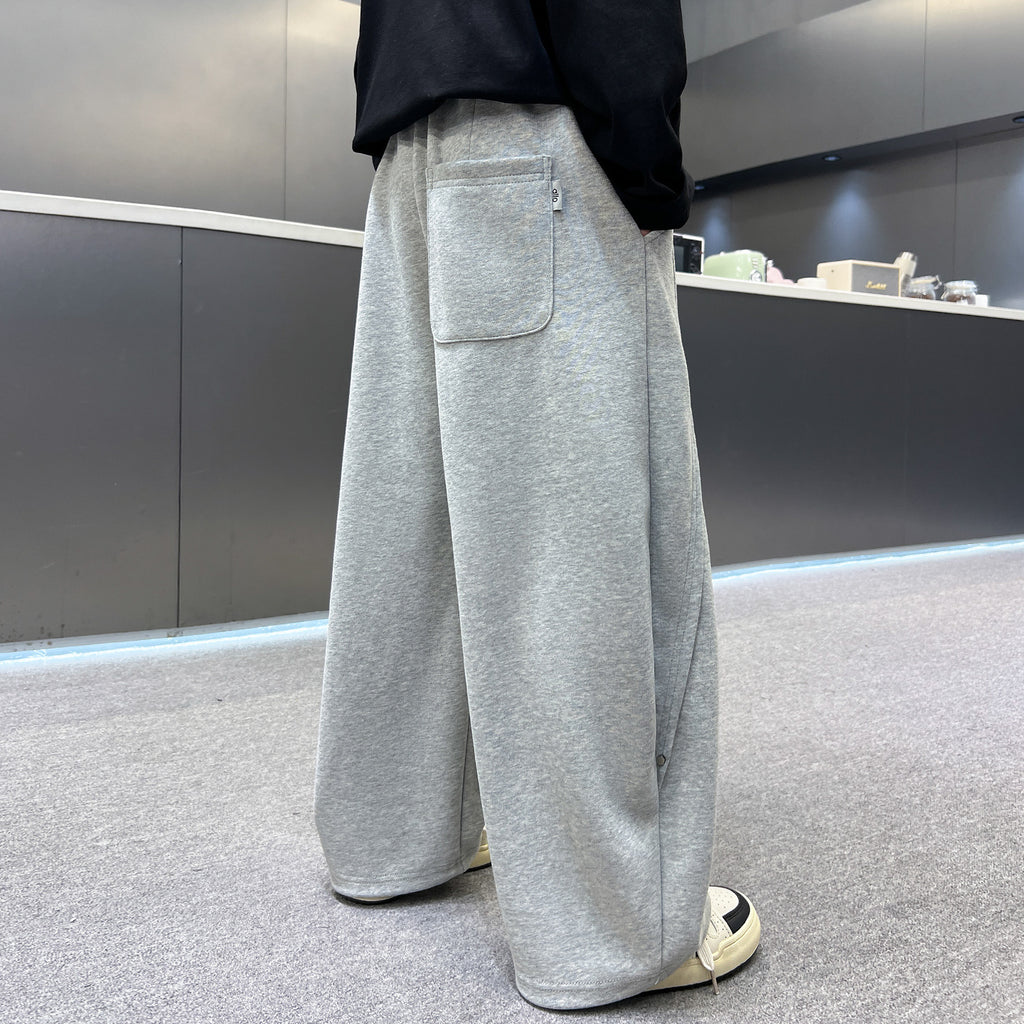 Boys Casual Sweatpants Loose Fit Knitted Trousers for Older Kids Autumn Winter Athletic Joggers