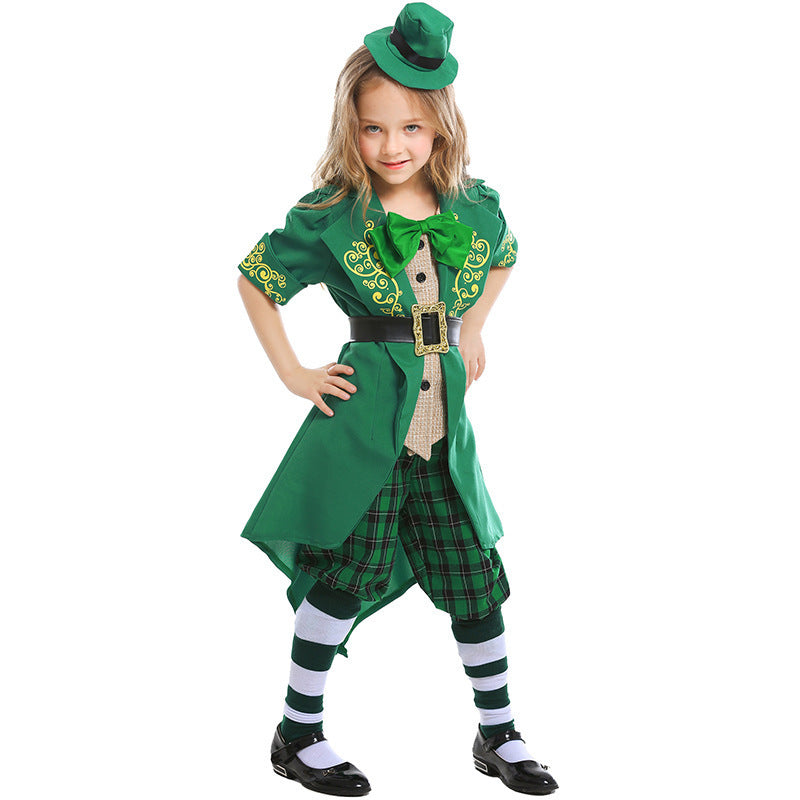 Halloween St. Patrick's Day Irish Fairy Costume Cultural Children's Elf Costume Kids Clothing