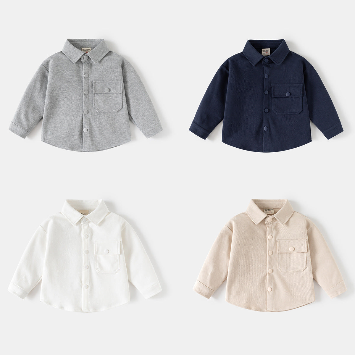 Solid Color Dress Shirt Kids Clothing Outerwear