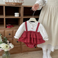 Baby Clothes Spring New Style 1-3 Years  Faux Two-Piece Overalls Romper Dress for Girls, A-Class Cotton Bodysuit