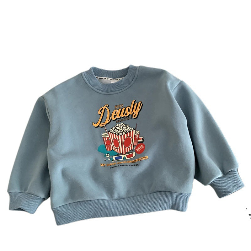 Children's winter one-piece velvet base shirt girls' winter top