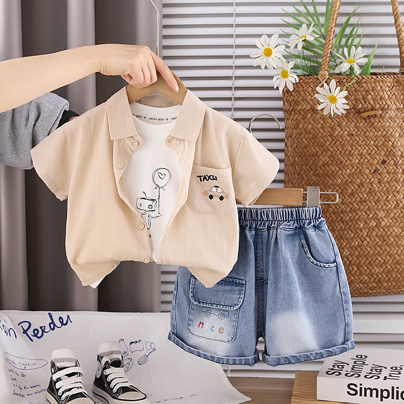 Three piece set of summer casual shirts for baby boys