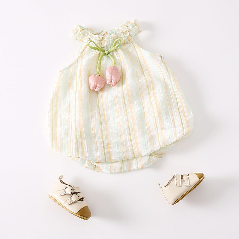 Baby Straps Dress Kids Trendy Clothing 1-2 Years Old Newborn Baby Skirt