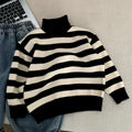 Boys' High-Neck Striped Sweater