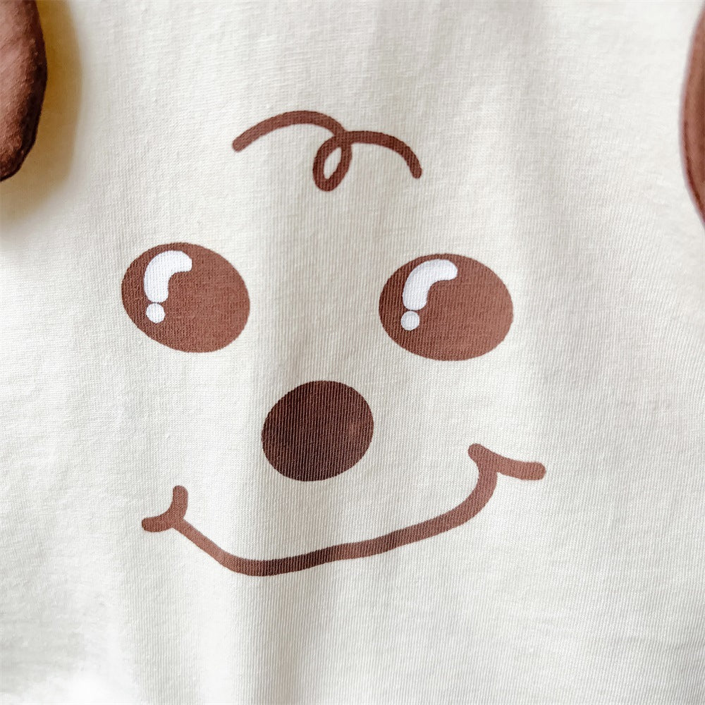 Cute Cartoon Outfit for Toddlers 1-3 Years Old, Lightweight Summer Short Sleeve T-Shirt and Shorts Set for Boys