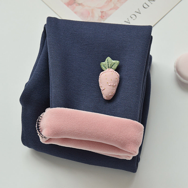 Girls Winter Velvet Pants — Extended Sizes