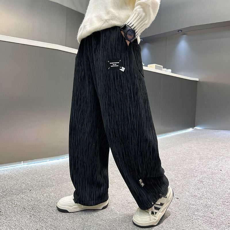 Boys' Casual Corduroy Pants, Stylish Autumn Winter Sports Trousers for Kids