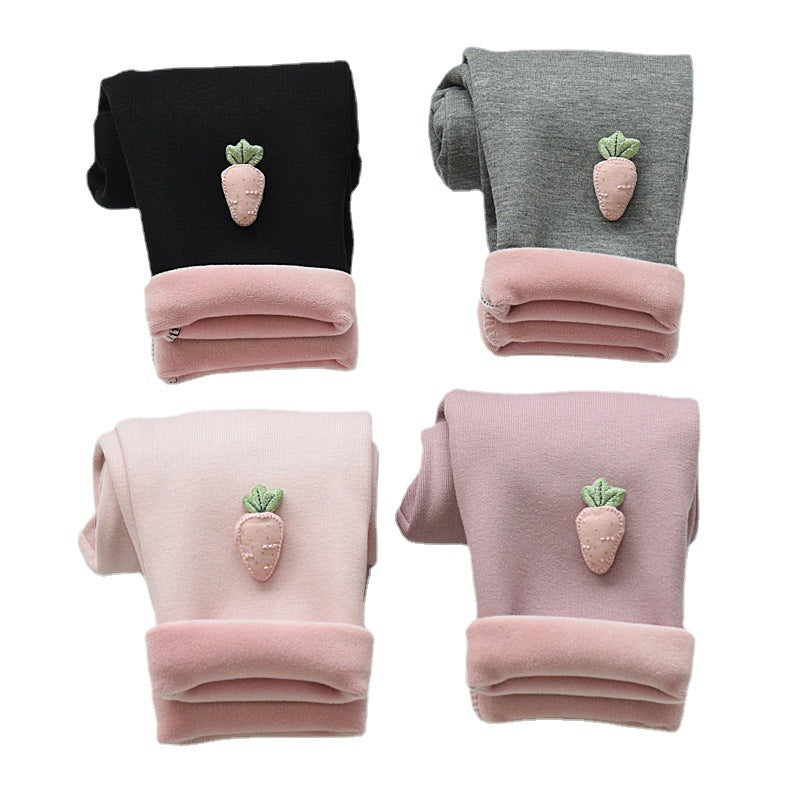 Girls Winter Velvet Pants — Extended Sizes