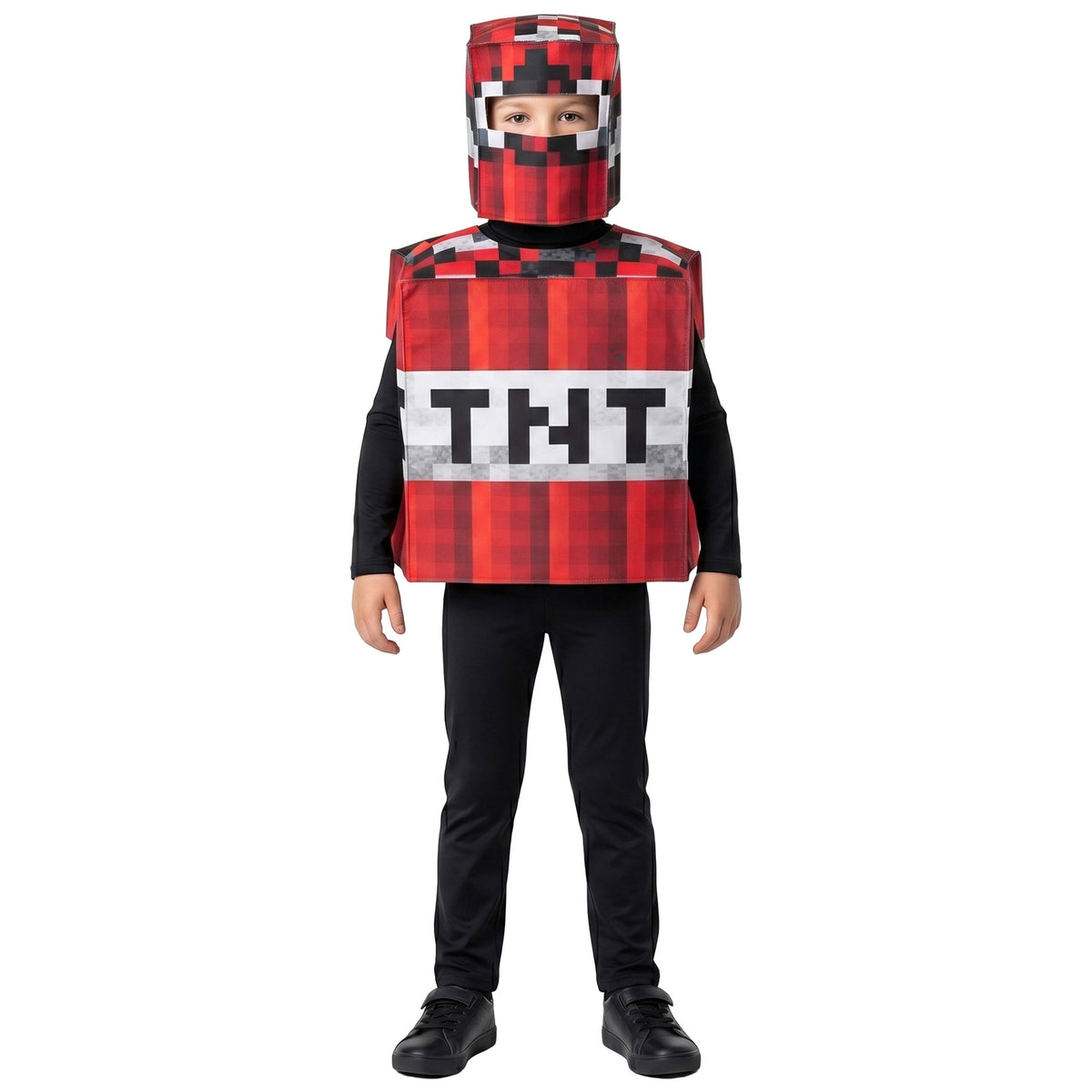 Halloween Minecraft TNT Bomb Cosplay Kids Party Stage Performance Costume Block Character Outfit