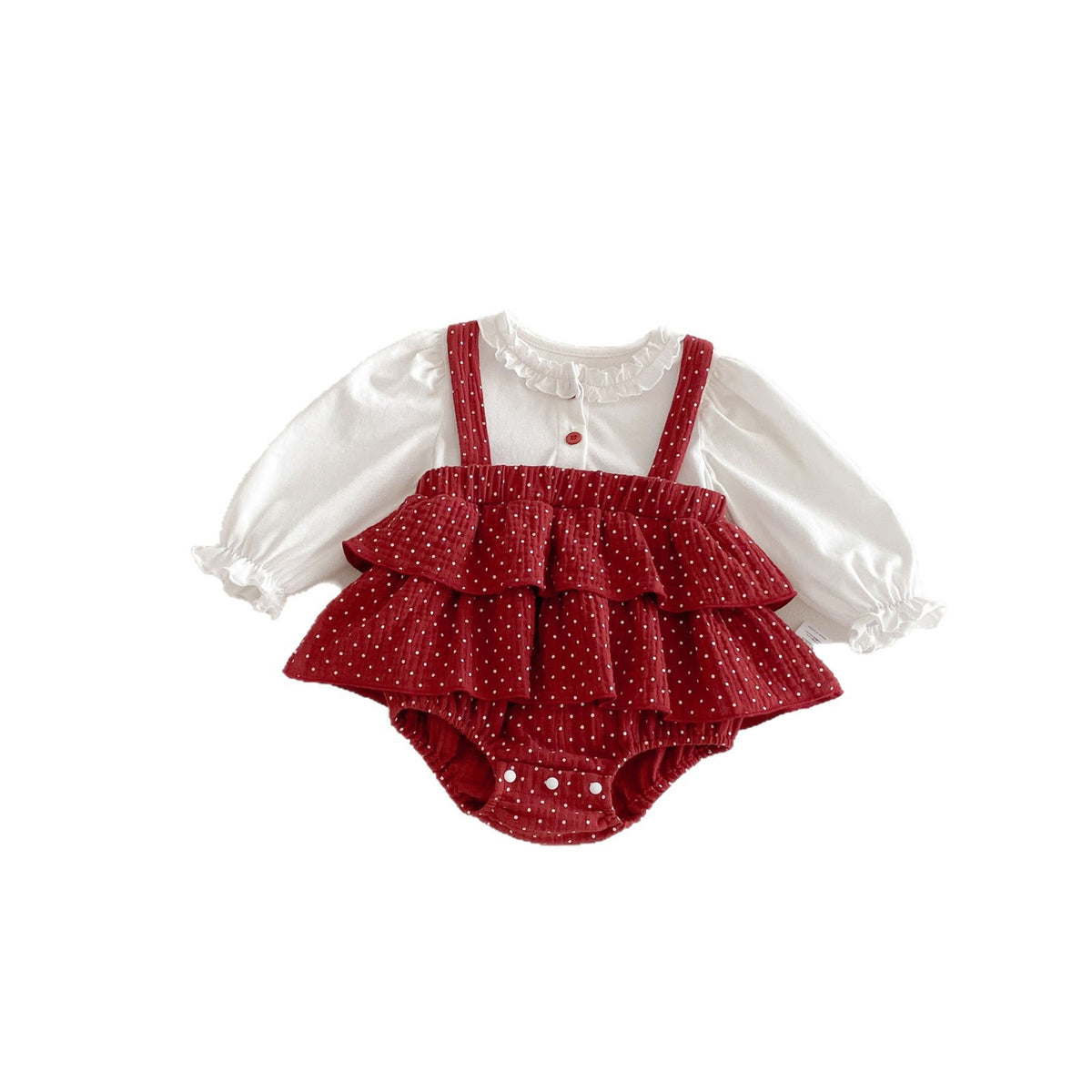 Baby Clothes Spring New Style 1-3 Years  Faux Two-Piece Overalls Romper Dress for Girls, A-Class Cotton Bodysuit