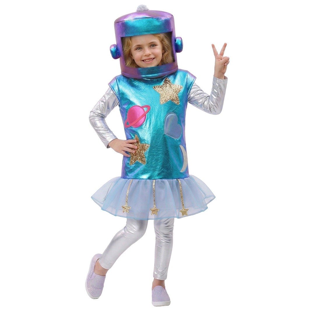 Alien Kids Costume Halloween Funny Robot Style Outfit Role Play Cosplay