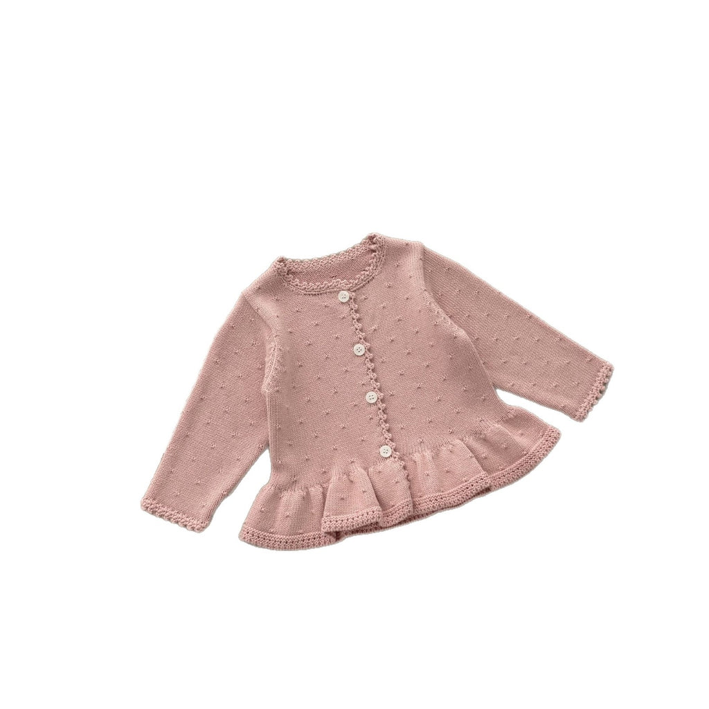Children's Autumn Coat A-Class Pure Cotton 1-3 Years Old Kids Clothing Crew Neck Knit Dress Cardigan Spring