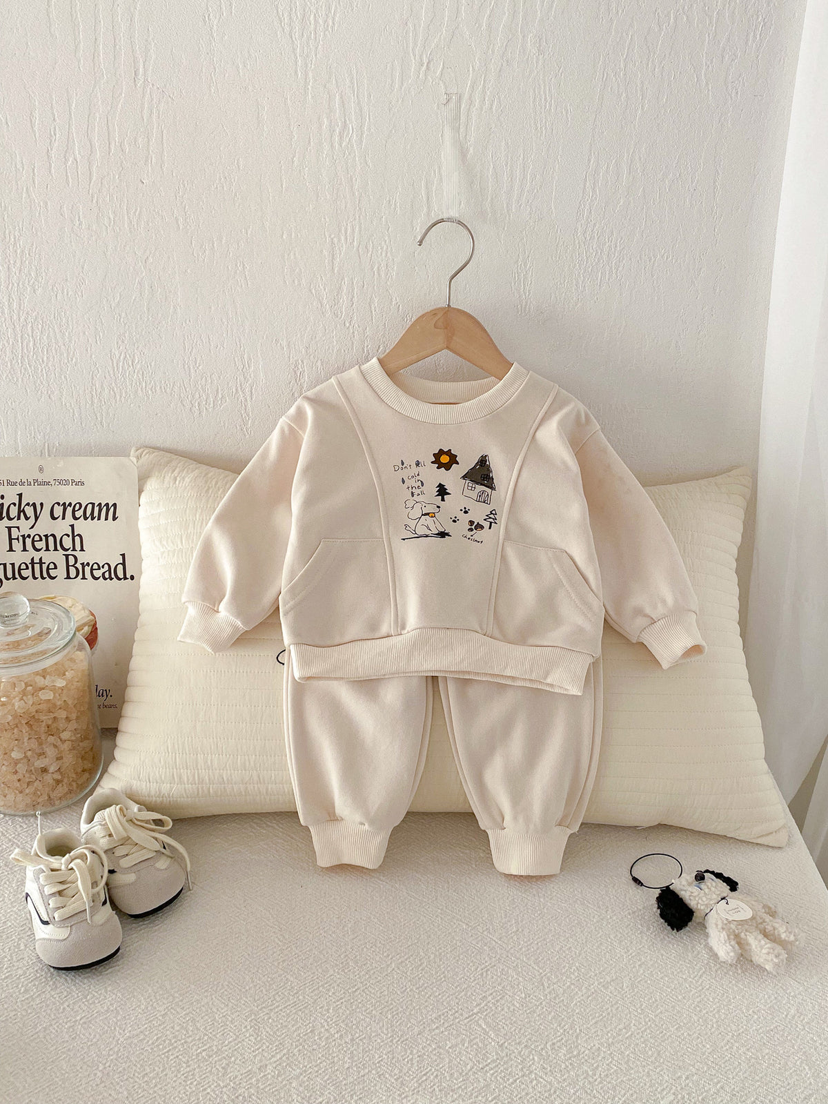 Cute Baby Girls' Outfit Set Autumn New Style Children's Hoodie and Pants Casual Fall Clothing for Toddlers