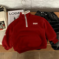 Boys' Fleece-Lined Red Hoodie