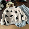 Boys' thick one-piece fleece hoodie winter clothing