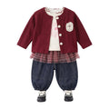 Kids' Cardigan, Top & Denim Pants Set