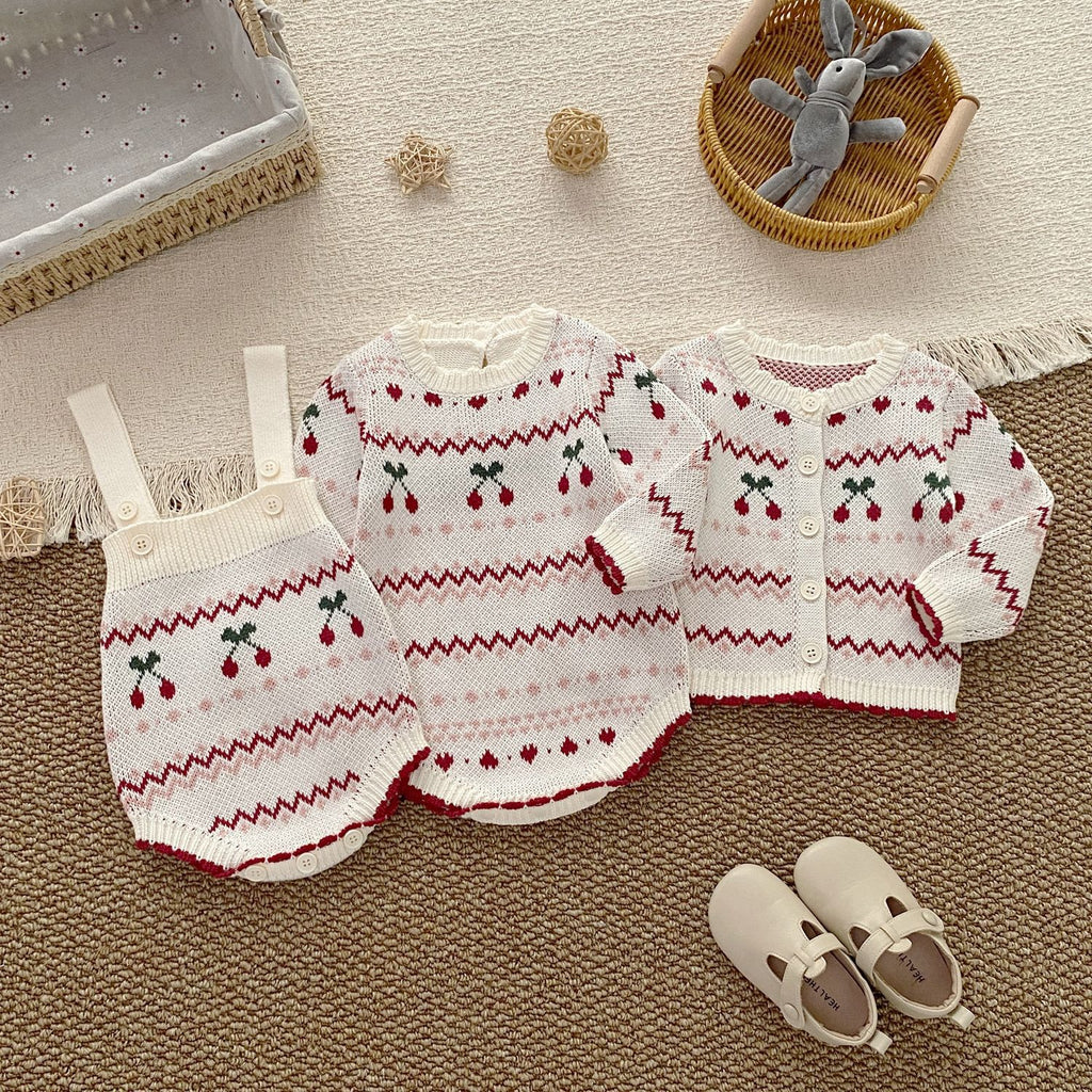 Girls' Clothing Pure Cotton Class A Spring and Autumn Romper 1-3 Years Infant and Toddler Romper New Children's Clothing Sweater