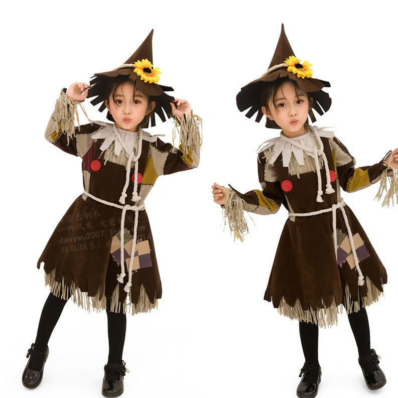 Halloween Kids Costume Witch Wizard Cosplay Dress for Girls Princess Dress