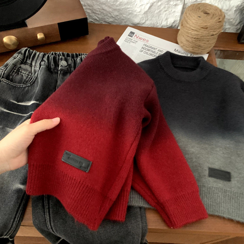 Boys' Gradient Knit Sweater