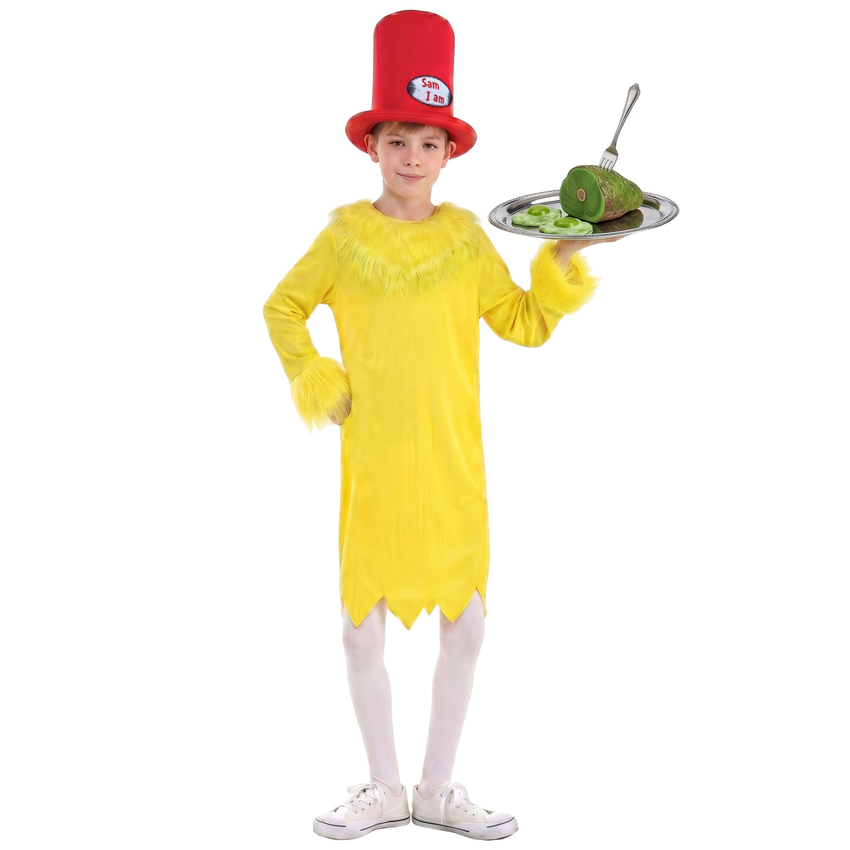 Halloween Kids Sam-I-Am Costume Dr. Seuss Green Eggs and Ham Funny Party Performance Outfit