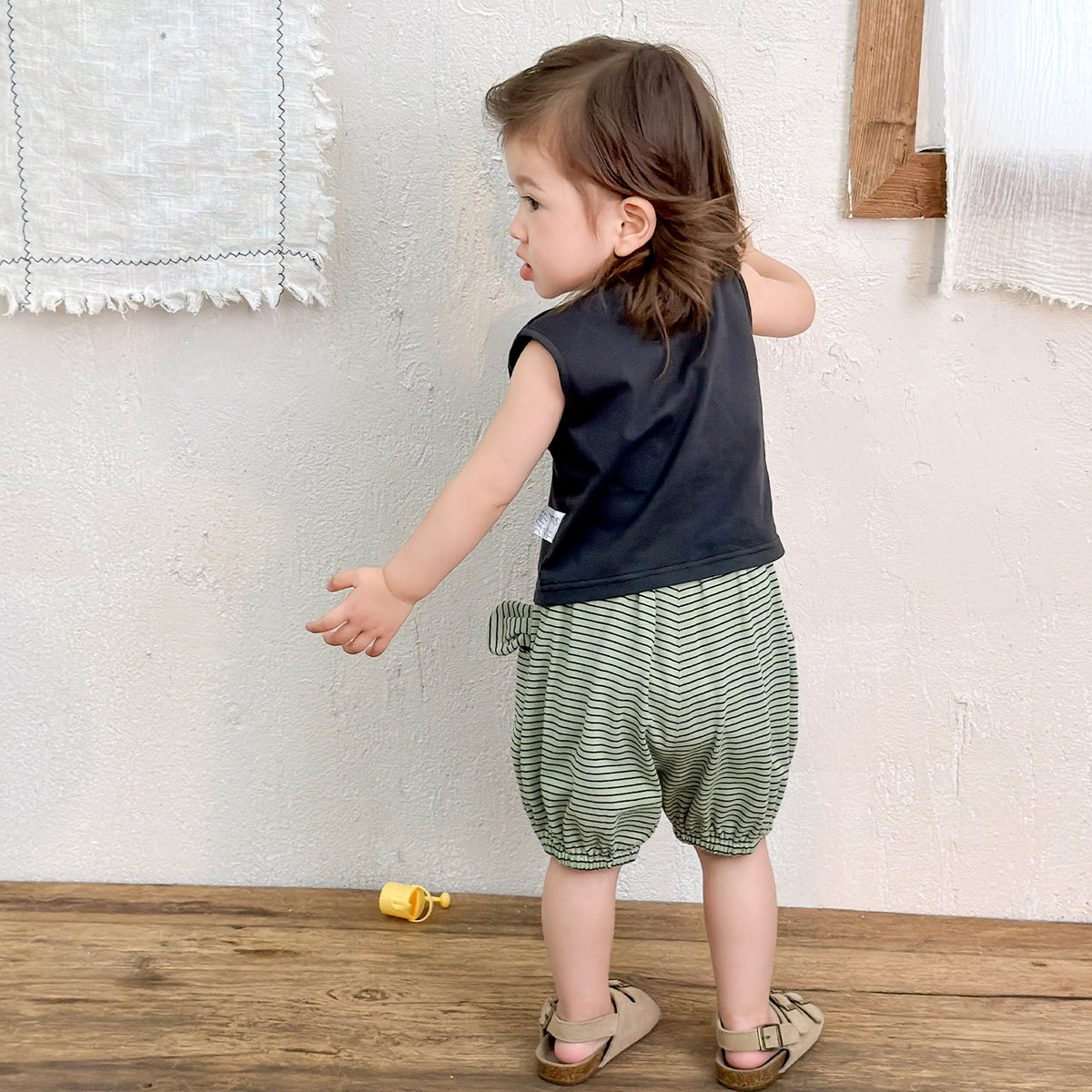 Cute Cartoon Printed Sleeveless Vest Set for Baby Boys Summer Outfit 1-3 Years Old Fashionable Clothing