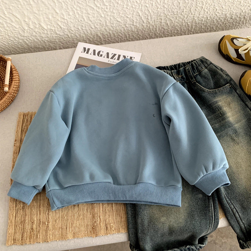 Children's winter one-piece velvet base shirt girls' winter top