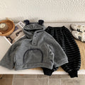 Boys' hooded sweatshirt with thick fleece for winter wear
