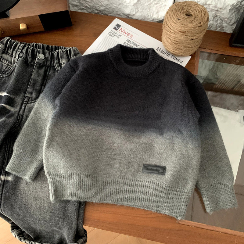 Boys' Gradient Knit Sweater