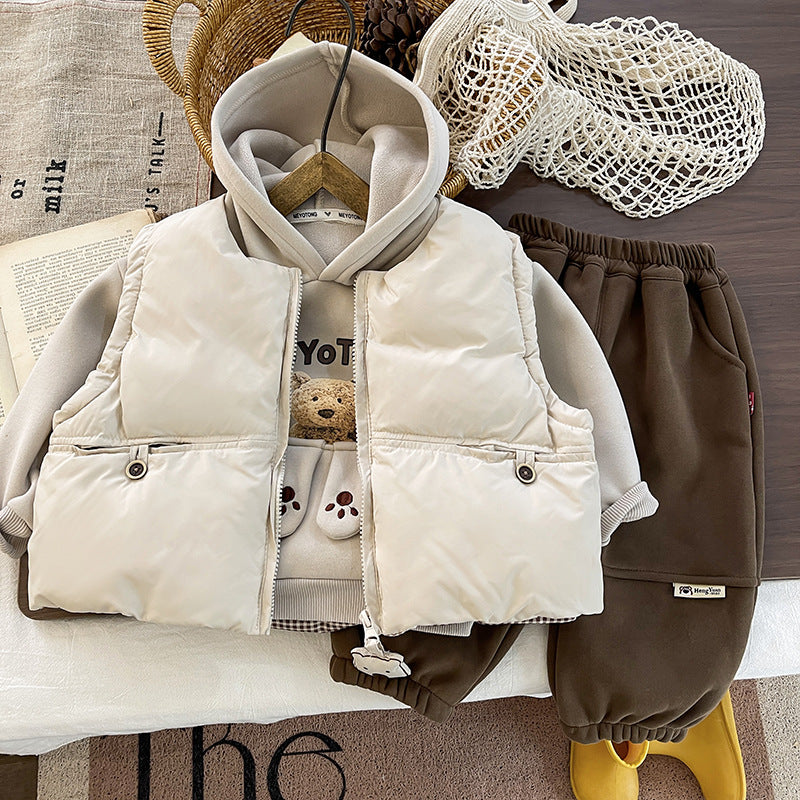 Boys' Fleece-Lined 3-Piece Vest Set