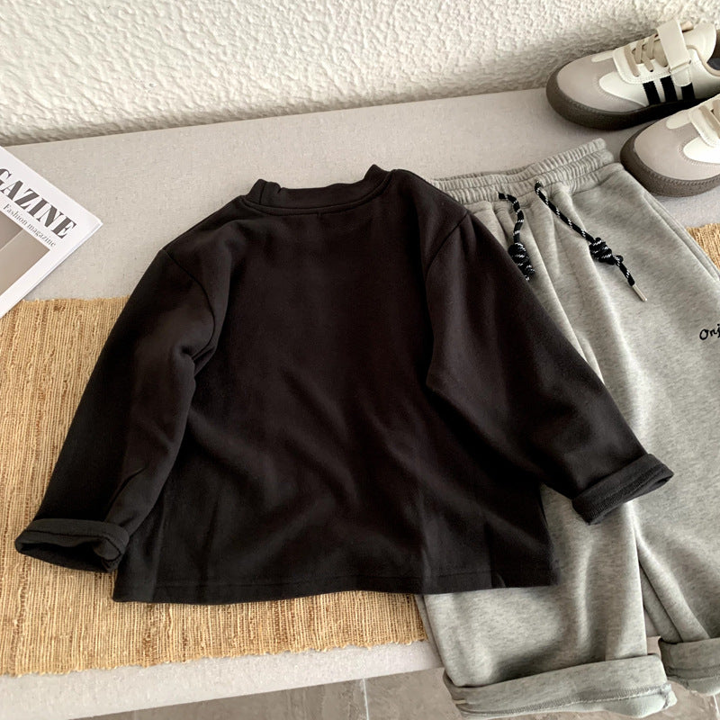 Girls' versatile thick warm top for winter