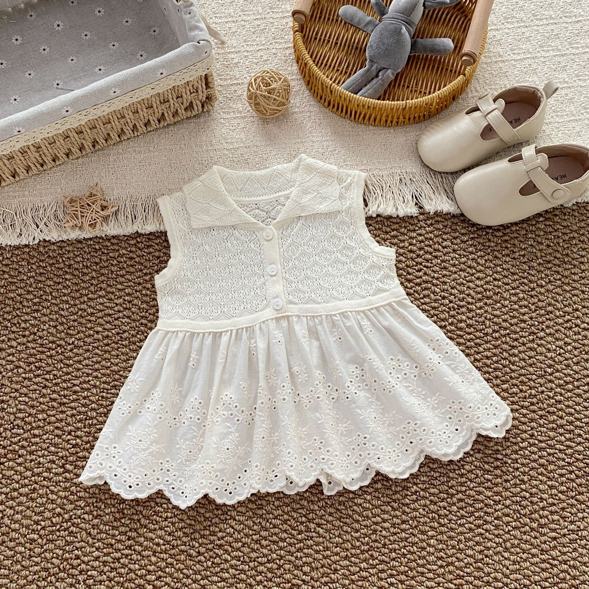 Cotton A-Class Baby Clothing Set for Girls, Lightweight Summer Outfit, Cute Dress for Toddlers 1-3 Years Old