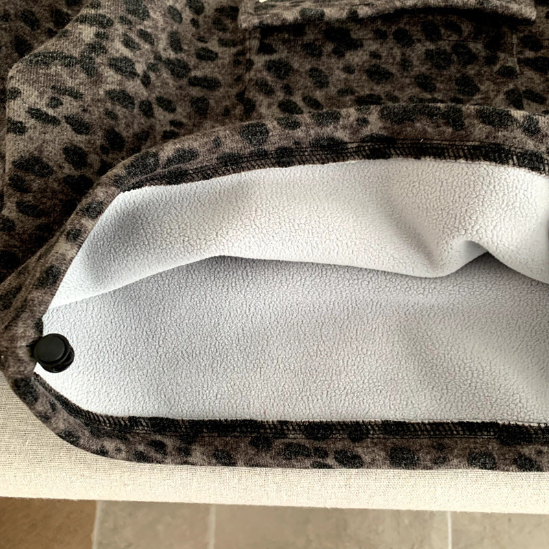 Boys' hoodie with thickened fleece for warmth in autumn and winter