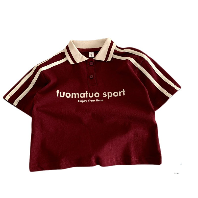 Summer clothing children's short sleeved T-shirt for girls