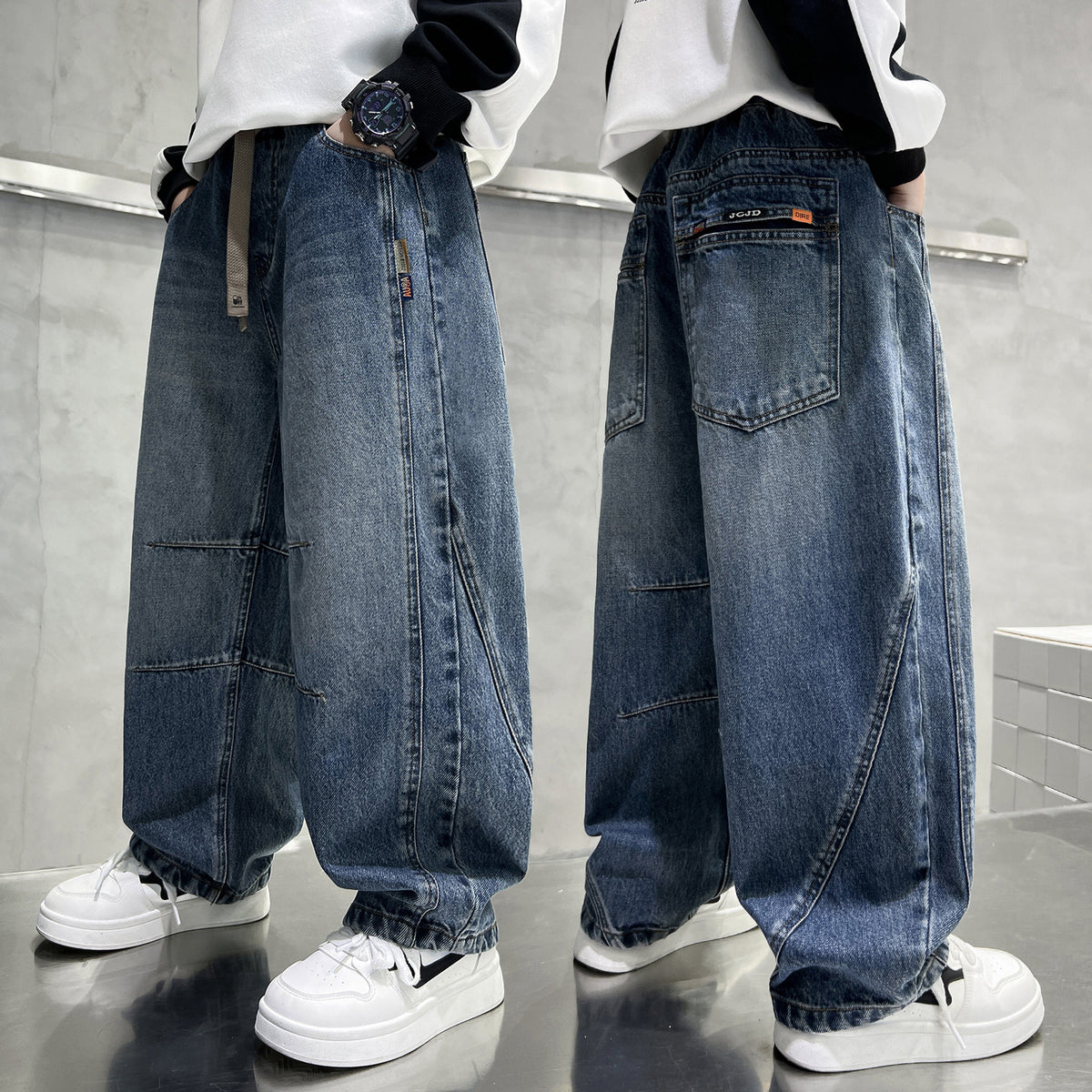 Boys' Straight Leg Jeans Spring Autumn Kids Pants