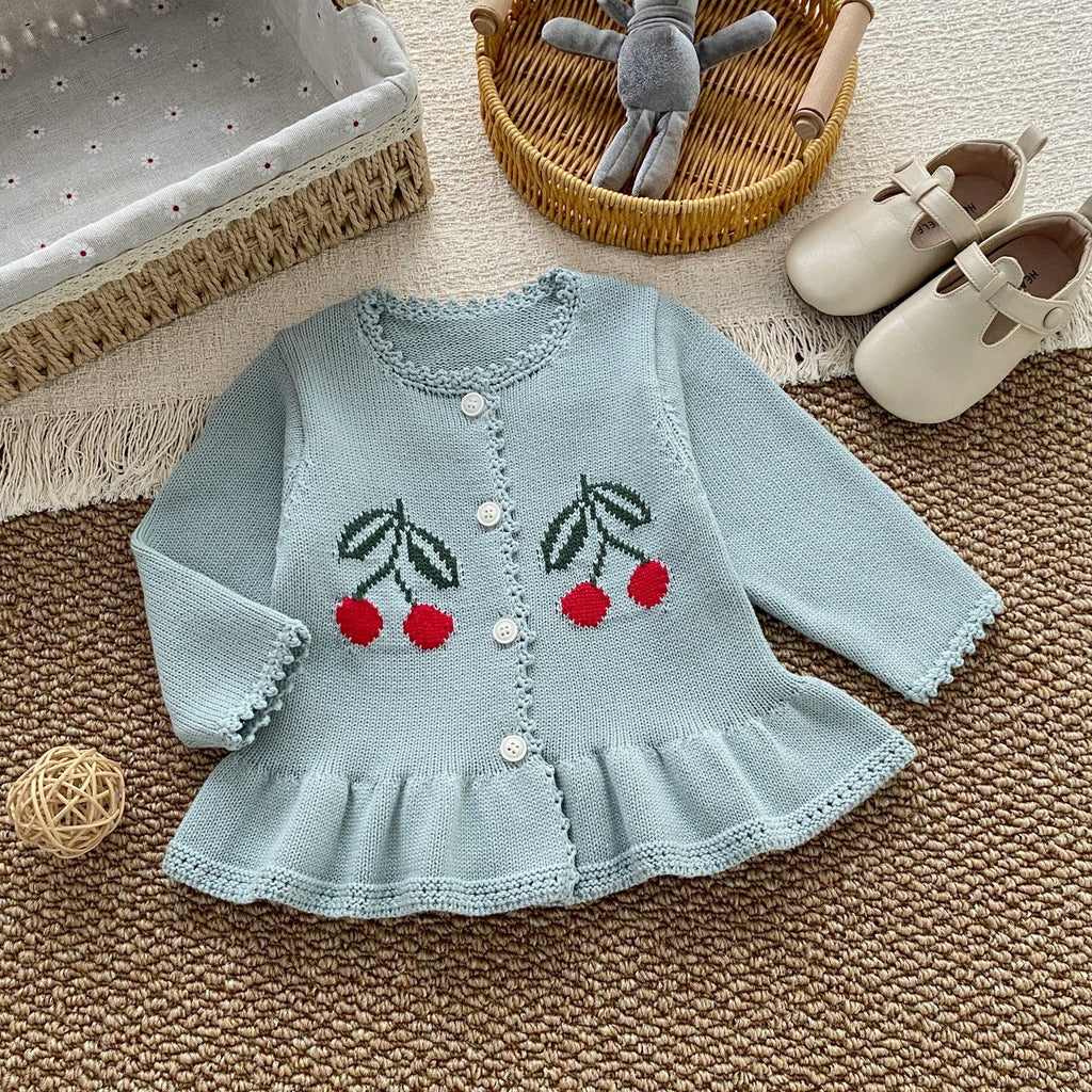 Cute Cotton Sweater for Girls, Fashionable Autumn and Spring Clothing, Warm and Stylish Top for Toddlers 1-3 Years Old